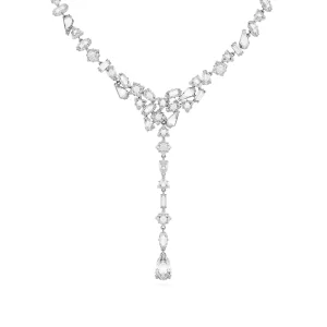 Swarovski Mesmera Y Kolye, Mixed Cut, Beyaz, Rodyum Kaplama - 5661520